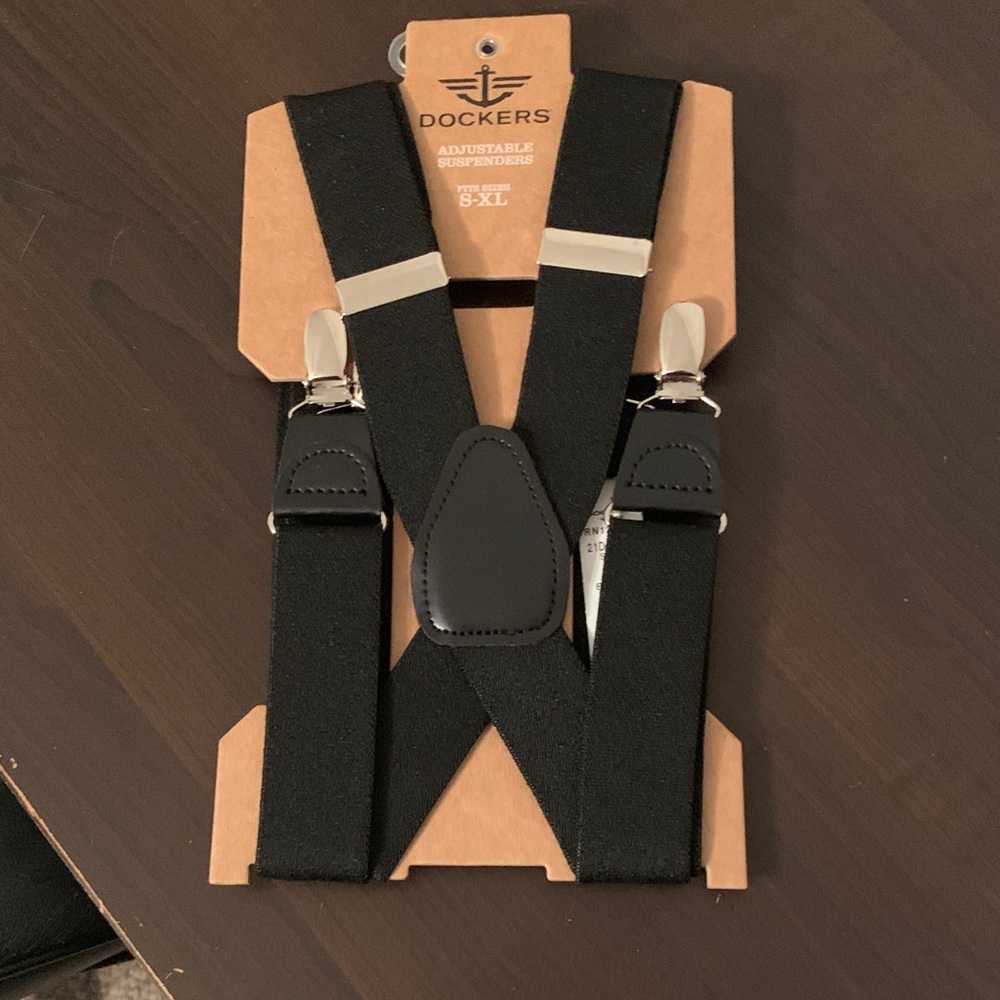 Dockers Classic Black Adjustable Suspenders 🆕